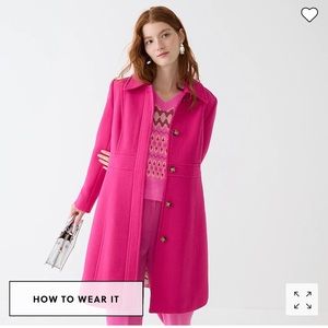 NWT J Crew Lady Day Coat Vibrant Fuscia